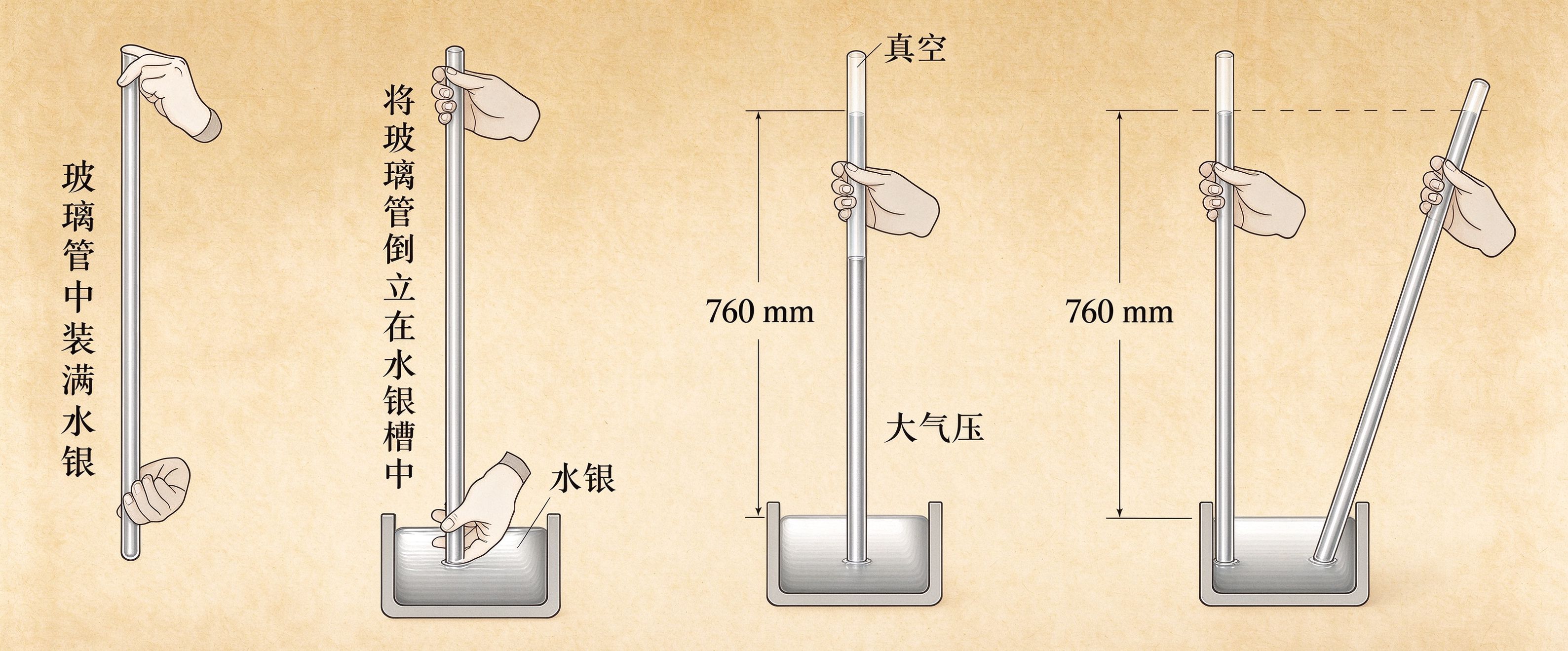托里拆利实验四步原理
